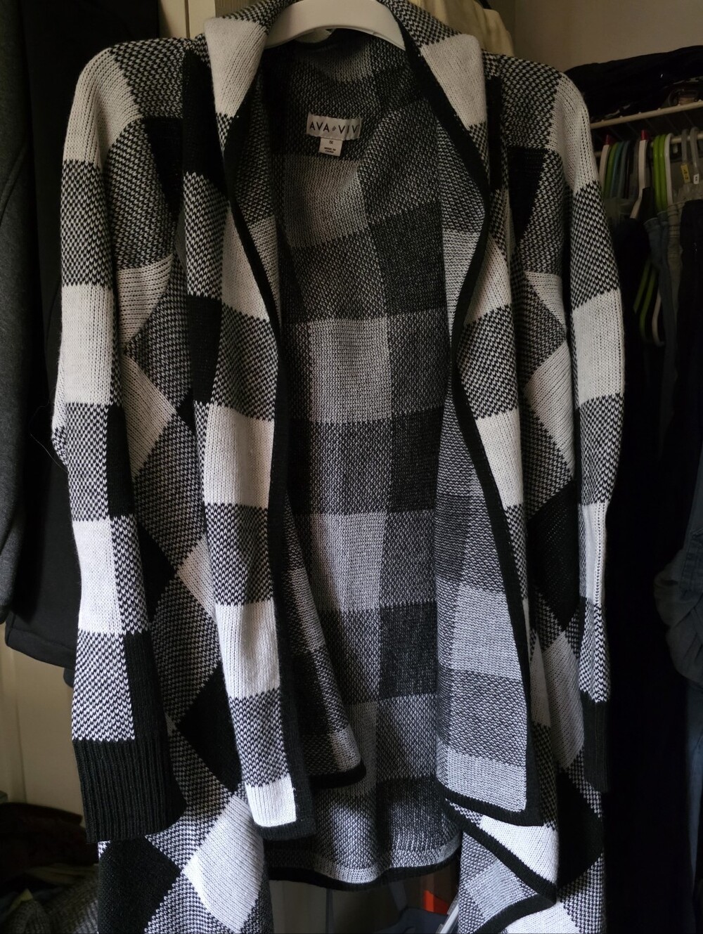 Ava & Viv Buffalo Check Sweater